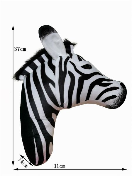 

wall decor zebra head plush stuffed animals home wall decoration toy 230323