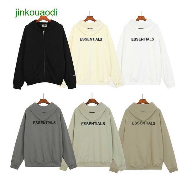 

the right fear god multiple essen season 6 3d glue zip hoodie men's hoodies, Black;brown