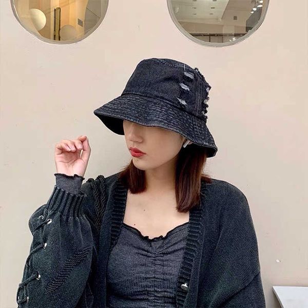 

wide brim hats new summer washed bucket hats fashion for women wide brim foldable hole cowboy fisherman's hat outdoor beach panama cap, Blue;gray