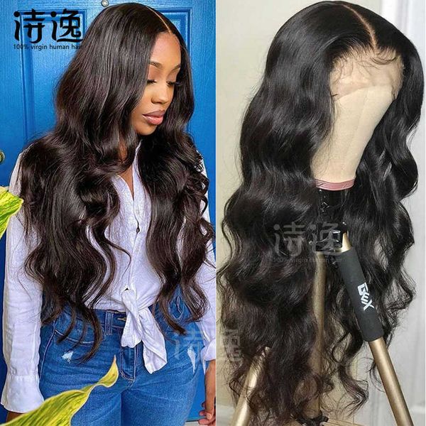 

body wavy human hair wigs 13 * 4 lace 230323, Black