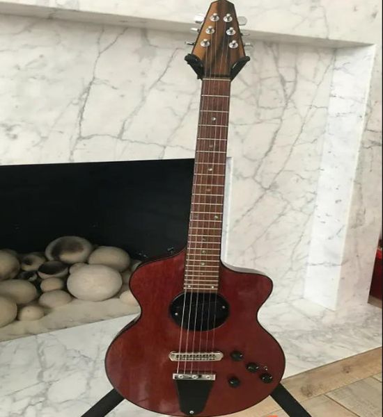 

new rick turner model 1clb lindsey buckingham burgundy brown semi hollow electric guitar black body binding 5 piece laminated m7218648