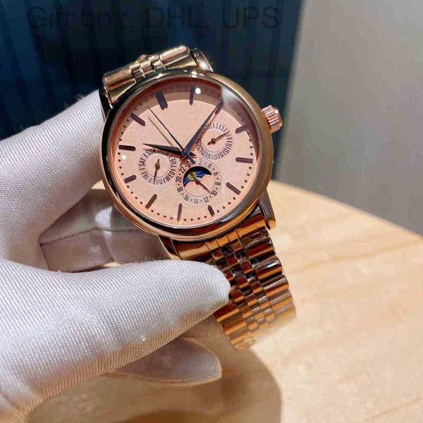 

watches philipp luxury super for mens pate torque men's flywheel fashion fully automatic mechanical baida steel band watchwristwatches, Slivery;brown