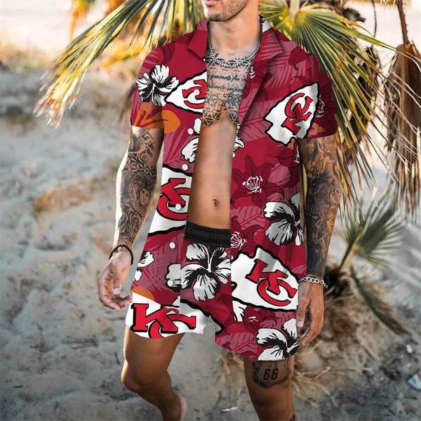 

2022 beach set 3d printed men's shirt, Black