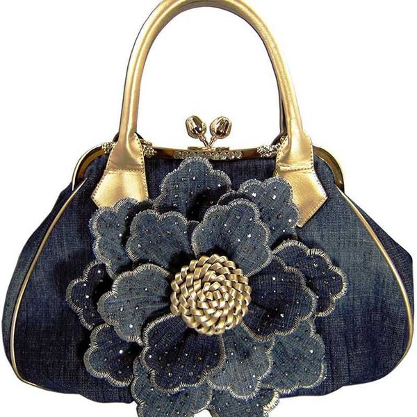 

in womens denim handbag jean bag shoulder shopper satchel messenger tote s