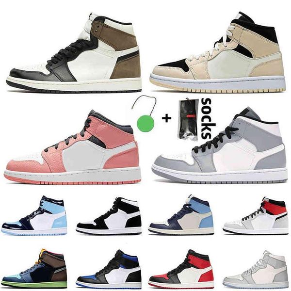 

2022 mid barely orange men womens 1s basketball shoes high gs jumpman 1 sneakers trainers digital pink light smoke gre285r
