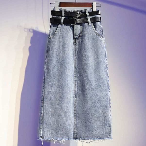 

skirts fashion long casual denim skirt spring aline plus size s5xl maxi for women jeans s4xl 5xl 230323, Black