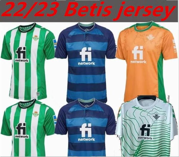 

22 23 real betis home away soccer jerseys juanmi b.iglesias 2022 2023 joaquin canales fekir alex moreno willian j. mens football shirt s 2xl, Black
