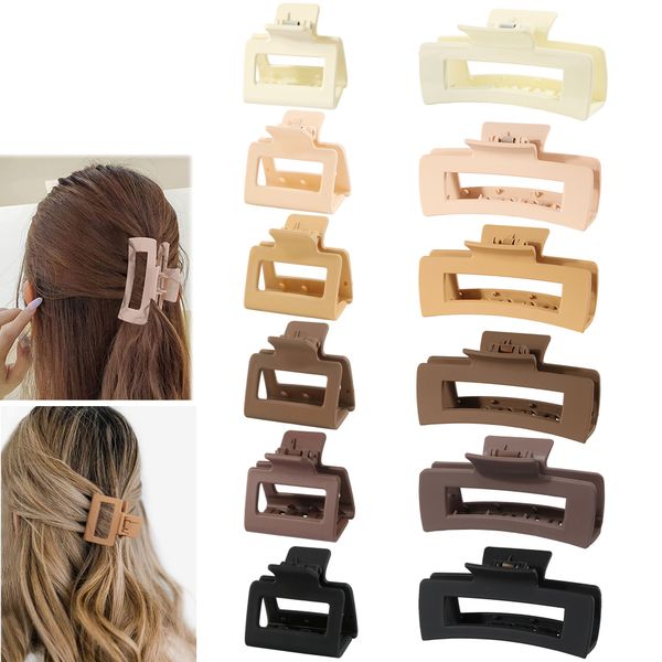 

wholesale elegant women 10.5cm large hair claw matte rectangle hair claws clips ps plastic claw for women girls
