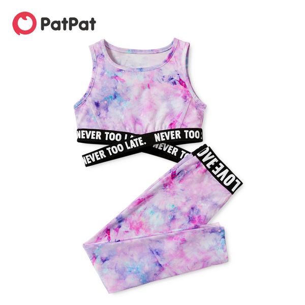 

clothing sets patpat summer kid girl tie dye letter decor tank 2pcs suits for 4 9 years 230322, White