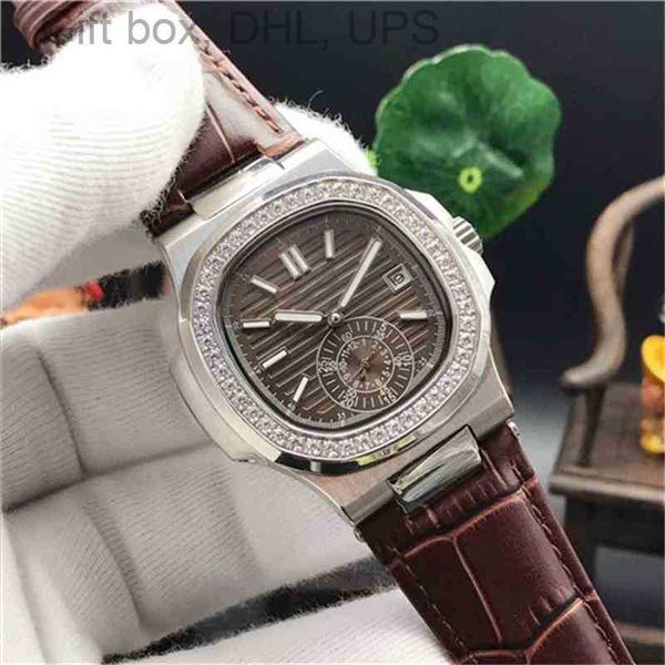 

leather luxury mens watches stainless steel case brown black strap bezel sapphire automatic mechanical men brand watch 2 hf28, Slivery;brown