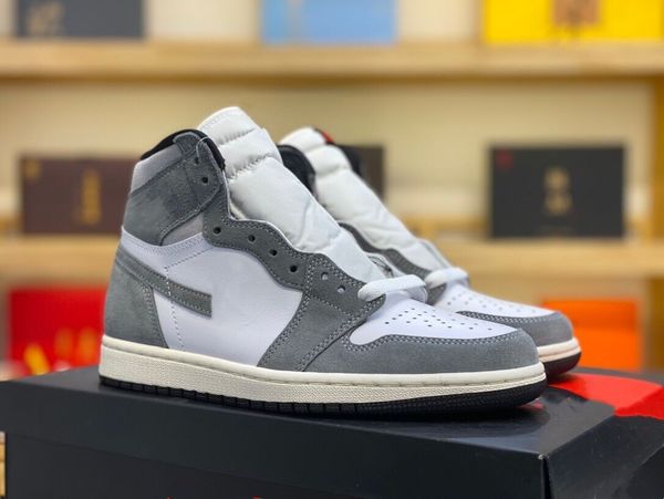 

shoes arrival men's women jumpman 1 1s high og washed black brand name sports designer sneakers fire red light smoke grey sail
