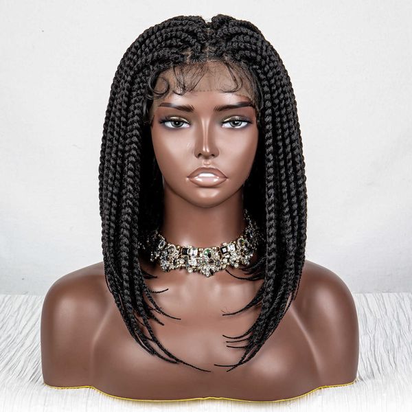 

popular all lace new wbox-035 short braid headcover lace braids wi230323, Black