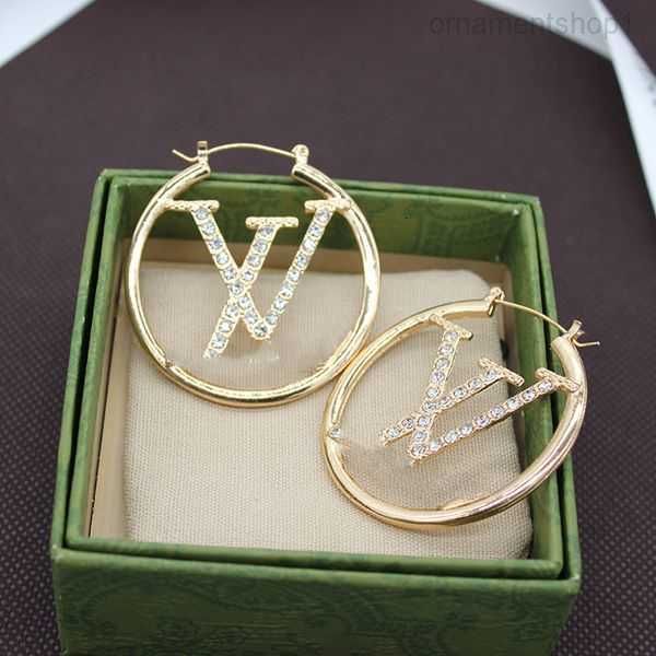 

fashion women 18k gold plated designer ear stud earrings designers geometry letters crystal hoop earring wedding jewerlry for 16m5c, Golden;silver