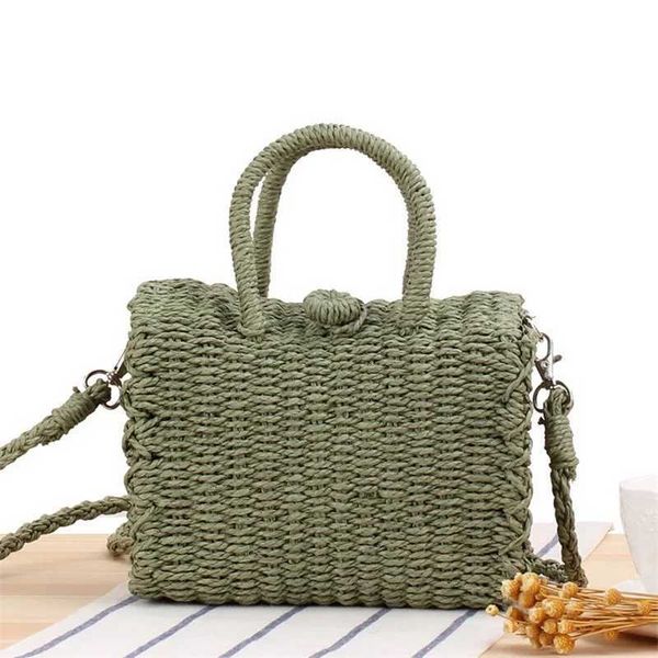 

bag purse fashion crossbody handmade shoulder summer beach bucket handbag sea straw with chain rattan, Red;black