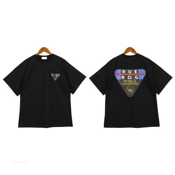

23ss summer mens t-shirts womens rhuds designers for men letter polos embroidery tshirts clothing short sleeved tshirt large tees iri8, White;black