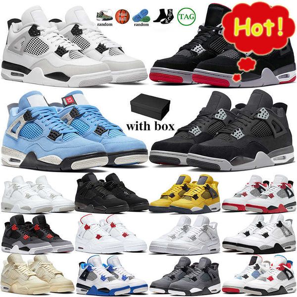 

new og with box jumpman 4 shoes women men basketball military black cats cactus jack oreo cool greys infrared midnight navy travis