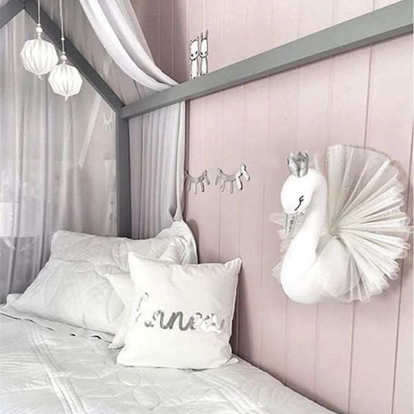 

wall decor kids room decoration 3d animal heads swan wall hanging decor for children room nursery room decoration soft install game house 23