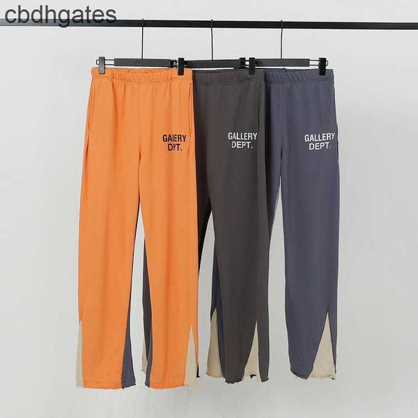 

high sport galleryss pants dept pant 2023 designer street speckle deconstructed spliced velvet guard curled micro flare, Black