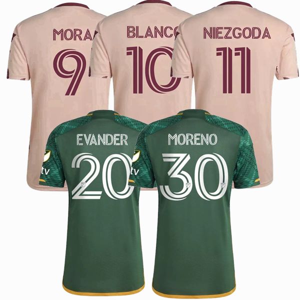 

player fans version portland soccer jerseys 2023 2024 timbers mora y.chara niezgoda blanco moreno loria evander 23 24 football men and kids, Black;yellow