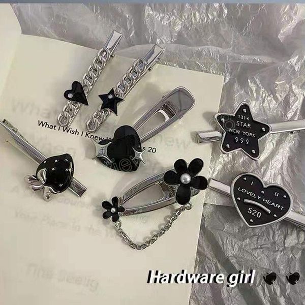 

fashion metal geometric hair clip women heart star chain pendant hairpins headwear chic barrette girls hair accessories gifts