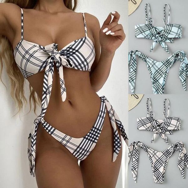 

ins qian qian clothing foreign trade european and american bikini swimsuit printed swimsuit womens split new swimsuit, White;black