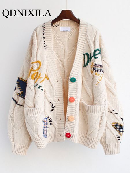 

women's knits tees spring autumn outerwear elegant sweater loose cardigan for women korean clothes fashion knit 230323, White