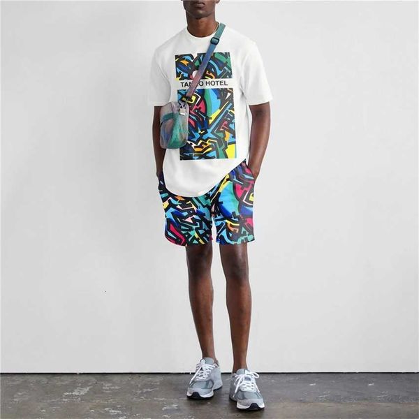 

holiday leisure t-shirt beach pants summer set short sleeve crocodile 3d digital print, White;black