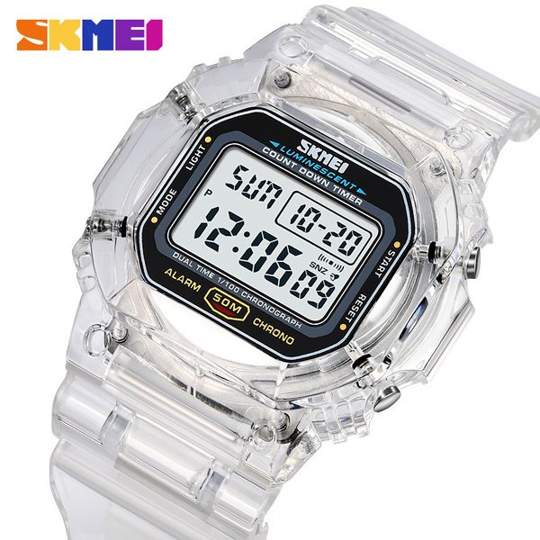

wristwatches skmei back light display satch digital watches mens 5bar waterproof multifunctional count down date wristwatch reloj hombre 230, Slivery;brown