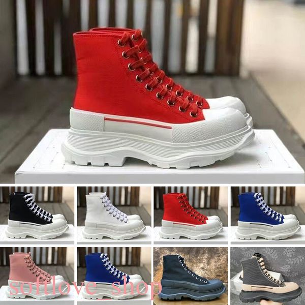 

fashion casual shoes tread slick canvas sneaker boots sock half ankle booties women high sole triple black white royal pale pink red platfor, White;red