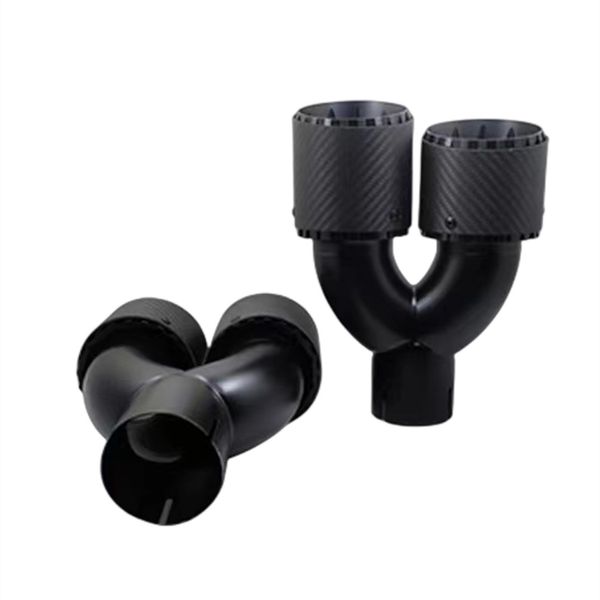 

1 pair y model three-layer tail pipe carbon exhaust tips 304 stainless steel for any car matte rear nozzles