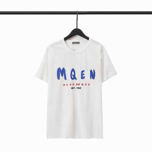 

mcqueens t shirts designers summer mens womens tees fashion man s casual chest letter shirt luxurys clothing street clothes tshirtstu9u, White;black
