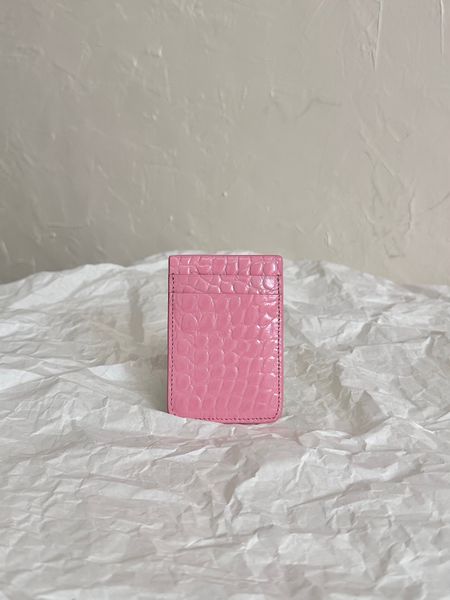 

magnetic suction card bag luxury designer women's fashion card bag crocodile leather pink and black