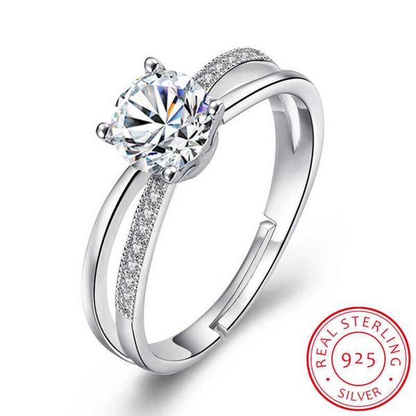 

band rings 925 sterling silver wedding ring for women cross zirconia luxury opening ring anel de prata valentine's day present s-r131 a