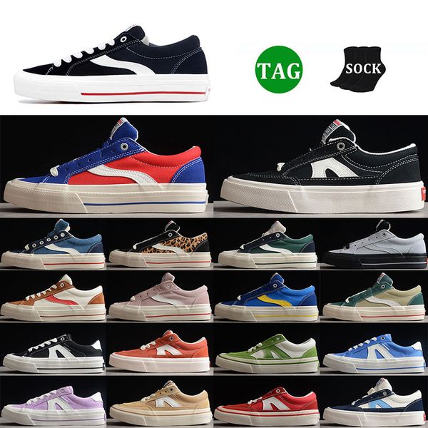 

1976 vision street wear men casual shoes odd cirkus astley pro skateboard canvas stick light mens classic women sports trainers, Black