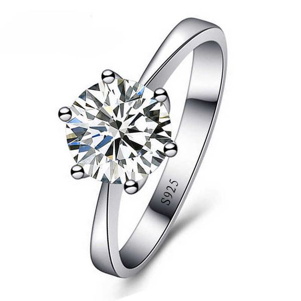 

band rings big promotion 925 sterling silver wedding rings for female 5a cubic zirconia rhinestone simple finger ring anel wholesale aa23032