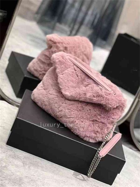 

7a fashion cross body bags trendy flow network red chain envelope wild large capacity single rabbit hair with skin series 29*17*11cm luxury