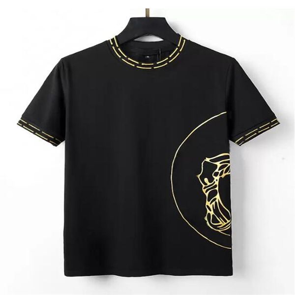 

designer mens t shirts soft cotton short sleeves t-shirts embroidery anti wrinkle fashion luxury casual men's clothing apparel brand te, White;black