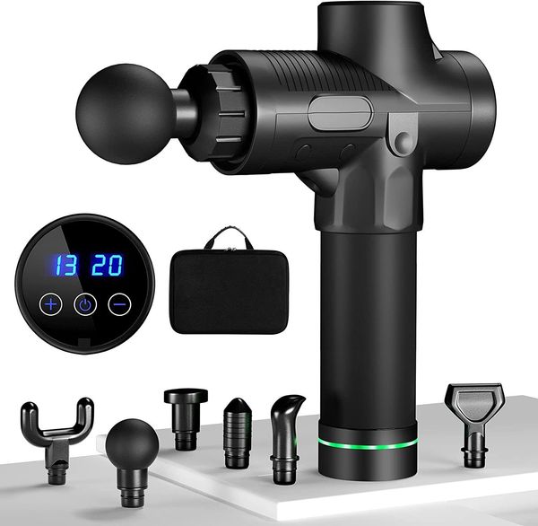 

full body massager massage gun deep tissue massager 30 speed portable muscle fascial gun for back neck pain relieve percussion massager 2303