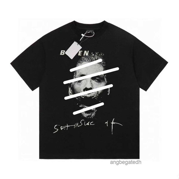 

2023 summer mens t shirts designer bal casual man womens tees with letters print short sleeves sell luxury men hip hop fashion clothes paris, White;black