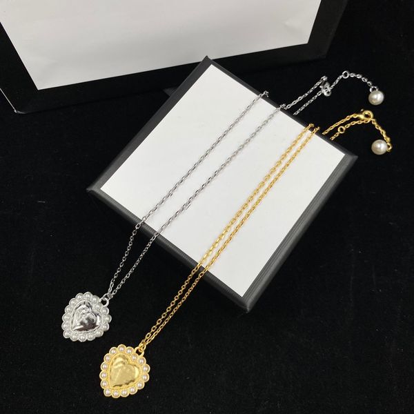 

luxury design lover necklace heart chain classic fashion necklace retro couple chains necklace jewelry supply, Silver