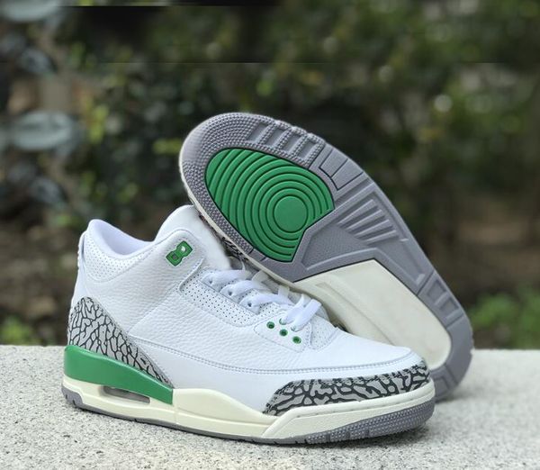 

3 lucky green mens basketball shoes 3 white/varsity red-lucky green-cement grey-anthracite-sail 1s brown blue womens sports sneakers ck9646-