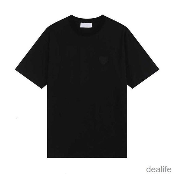 

2023 mens designers paris amis t shirt tshirtstone-on-tone love embroidery fashion street casual joker round neck cotton short sleeves for m, White;black
