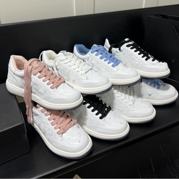 

women designer white casual shoes c letter interlocking jogging sneakers leather embroidered quilted spring sneaker chaussures jogging fitne