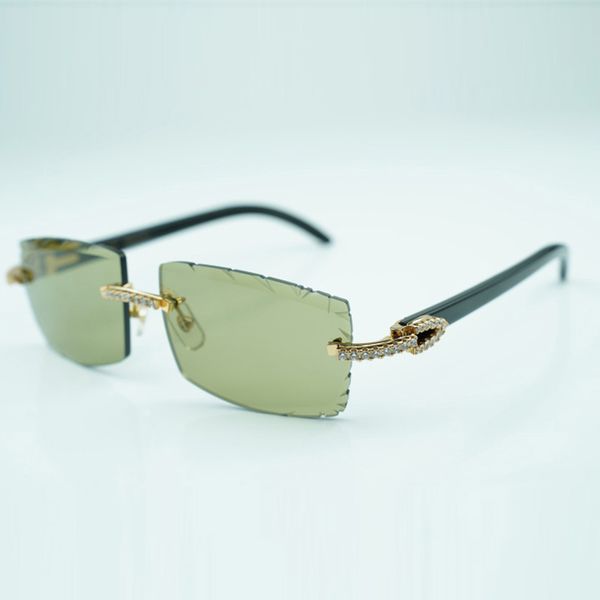 

medium diamond buffs sunglasses rectangle sunglasses 3524031 with natural pure black buffalo horn legs and 57 mm cut lens, White;black