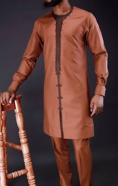 

men's tracksuits summer dashiki african men's suits shirt embroidered long sleeve and casual pants 2 piece element man brand set, Gray
