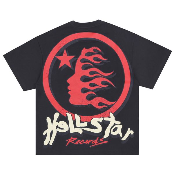 

23ss short sleeve cotton casual tee plus size usa summer wolrd retro t shirt high street europe skateboard men tshirt 907, Black;brown