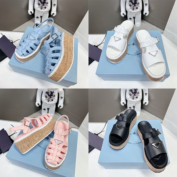 

designer women sandal canvas platform slippers real leather beige brick red colors beach slides slipper outdoor party classic sandals size 3, Black
