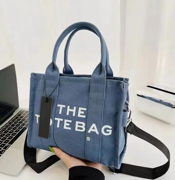 

2023 new marc women tote bag letter canvas leather bag diagonal handbag hand shopping bag wangwang898