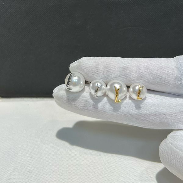 

fashion brand y letter logo studs women pearl necklace & earrings designer jewelry luxurys red earrings 925 silver boucle letters hoops y, Golden;silver