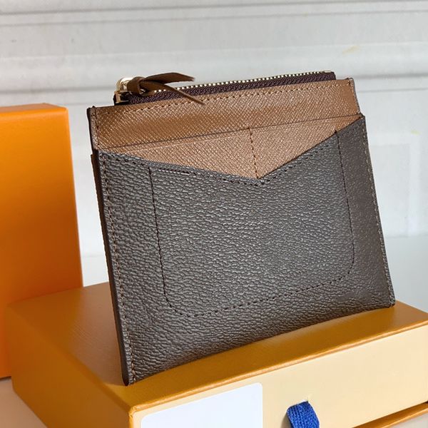 

fashion designer card holders luxury wallet ladies zippe pocket purse leather monograms coin key purses clutch men women designers wallets w, Brown;gray